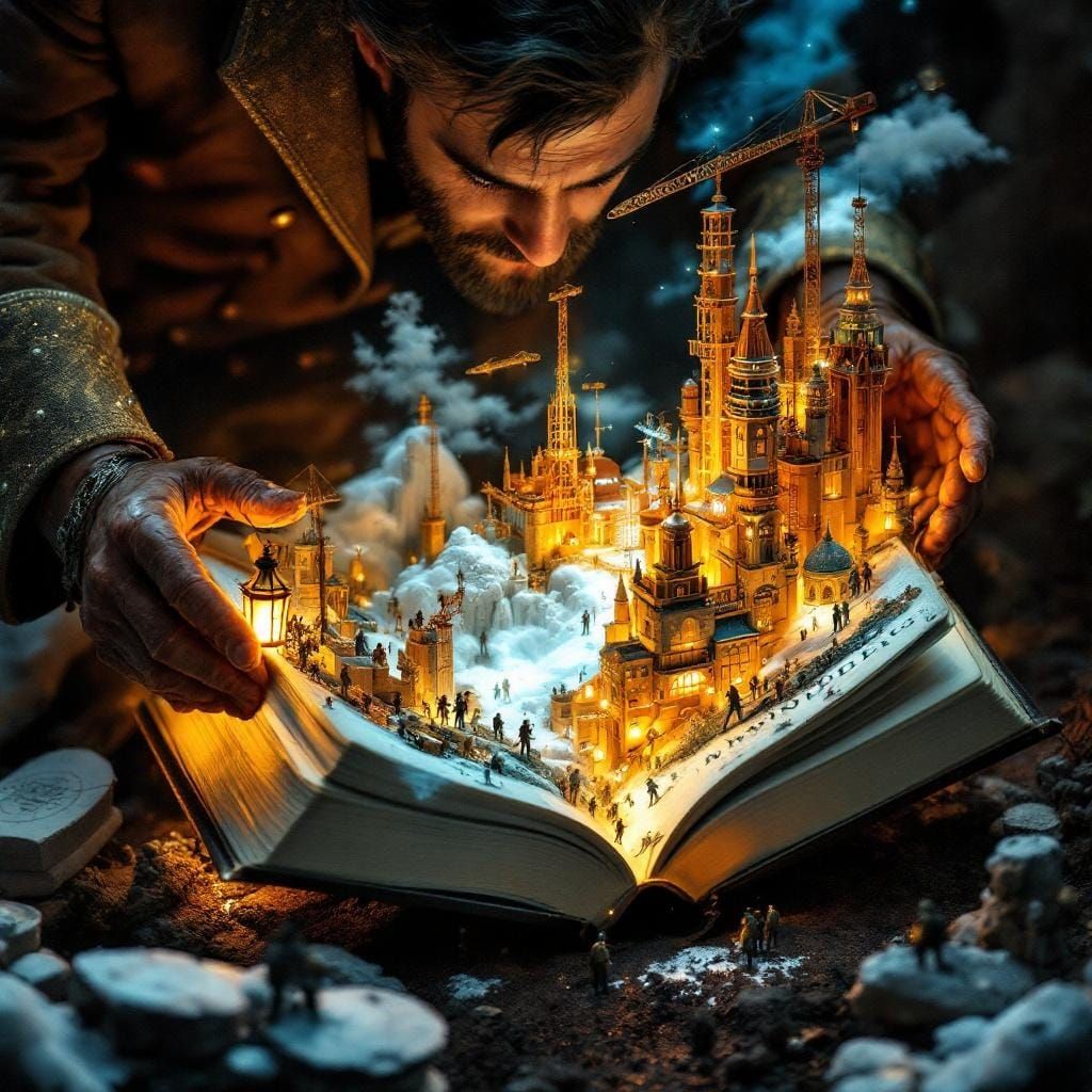 Man Opens Book to Reveal Magical City