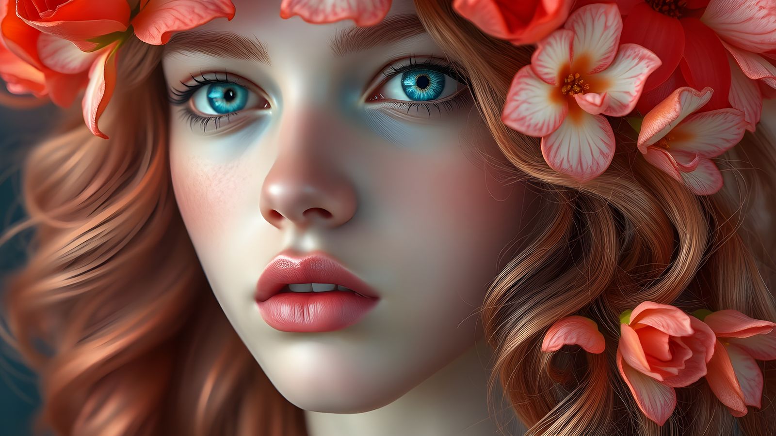 Ethereal Beauty: Ultra-Realistic Digital Portrait of a Young...