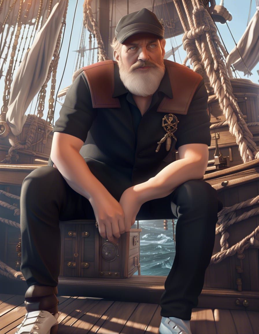 Pirate Lord at Sunset: Fantasycore Digital Art