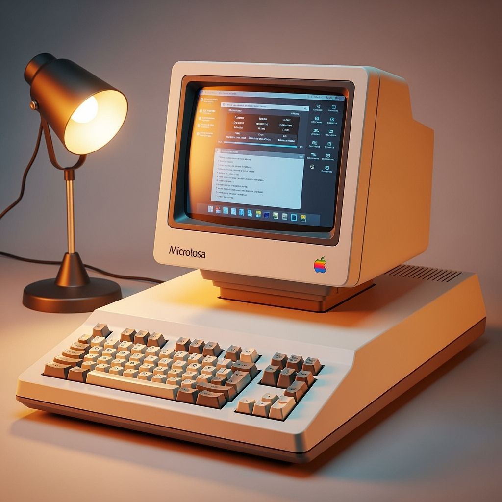 Vintage Microtosh Lisa Computer in Retro Style