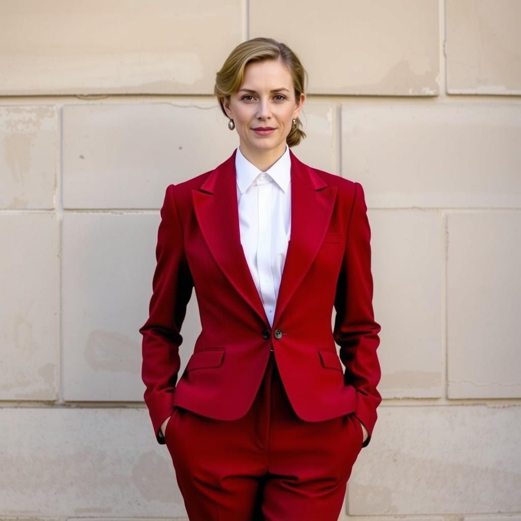 Flemish Baroque Woman in Red Suit Portrait