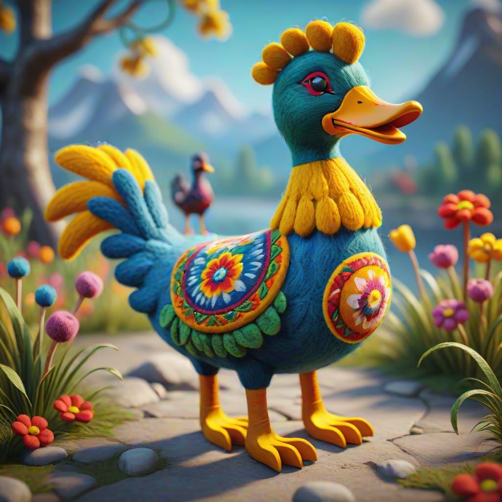 Vibrant Swedish-Inspired Hybrid Bird Alebrije