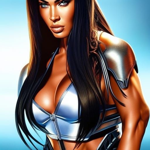 Megan Fox in Bikini Armor on Motorcycle