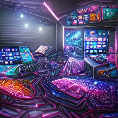 Retro Room with Computers in Astral Style