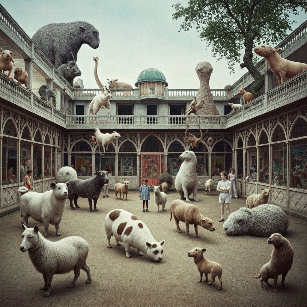 Surreal Zoo Gathering: Eccentric Psychological Surrealism