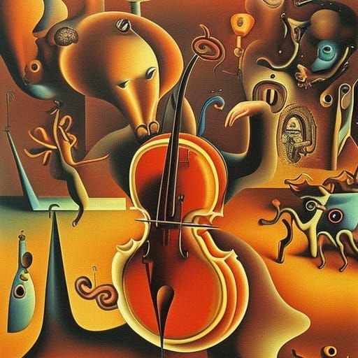 Devil Plays Cello in Surreal Labyrinth