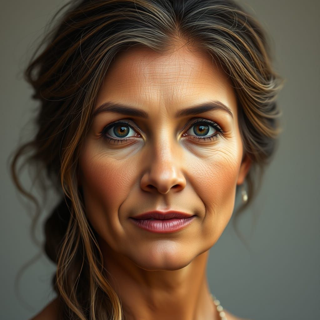 Soulful, Wise Woman Portrait in Hyper-Realistic Style
