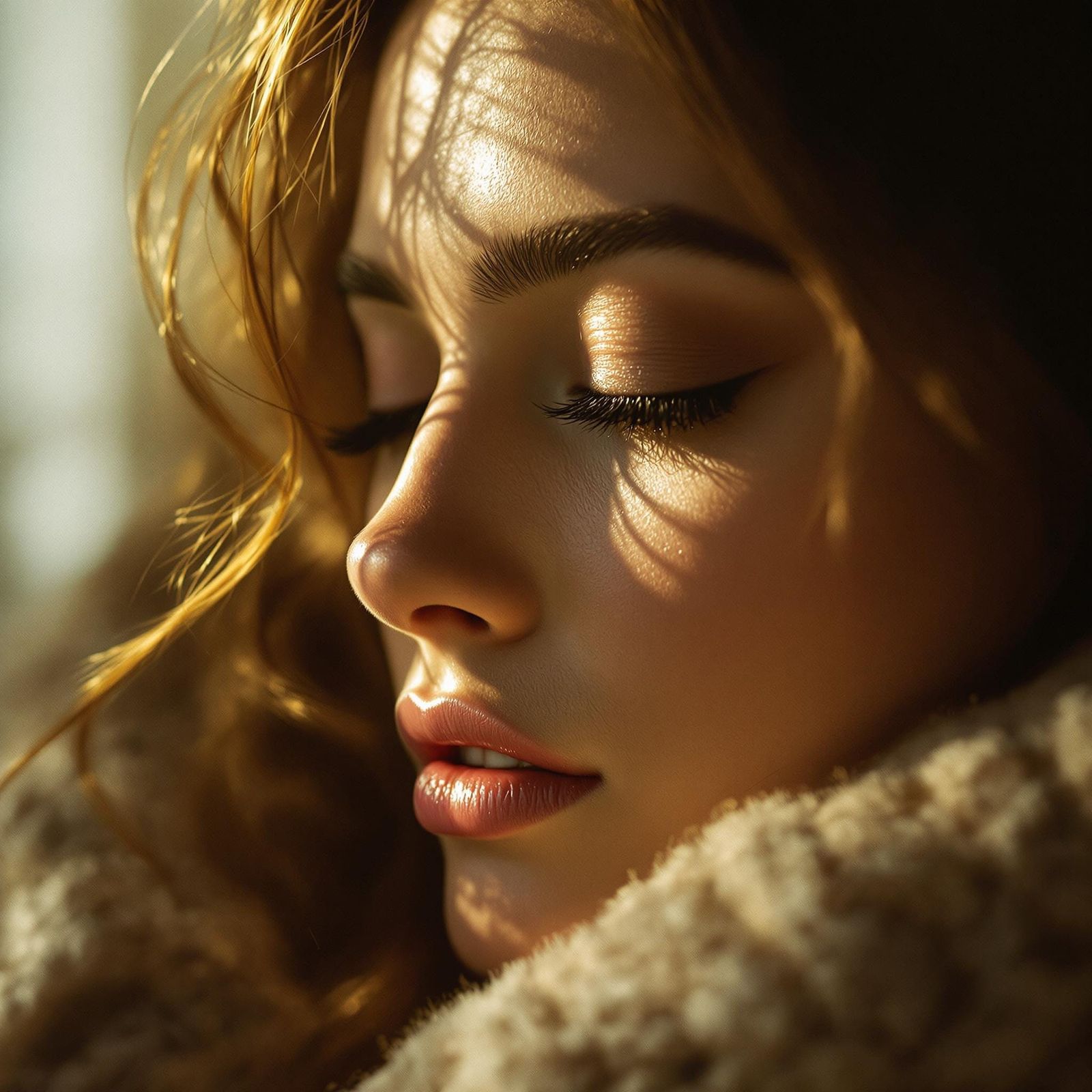 Intimate Embrace in Golden Light: A Cinematic Still