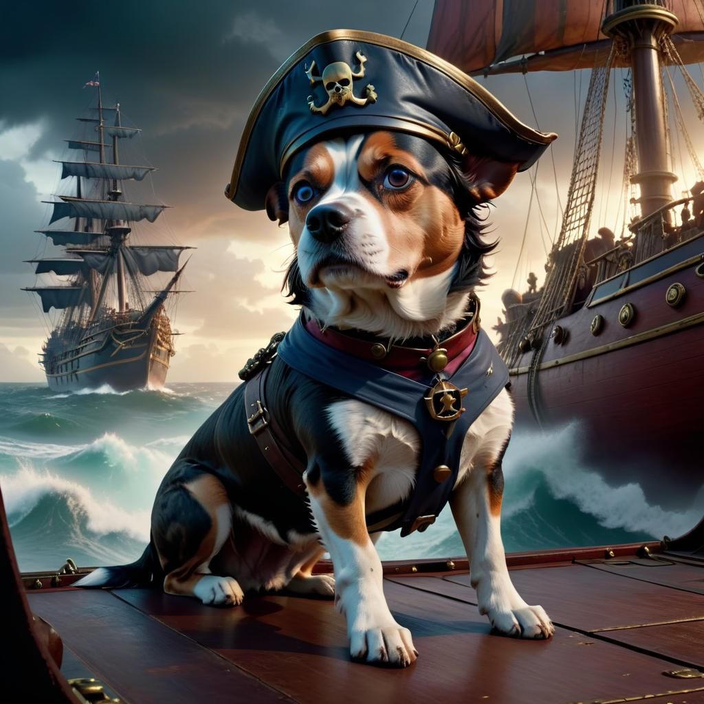 Cinematic Captain Dog Digital Matte Painting