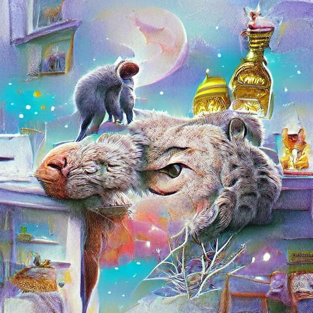 Vibrant Digital Illustration of a Cosmic Landscape