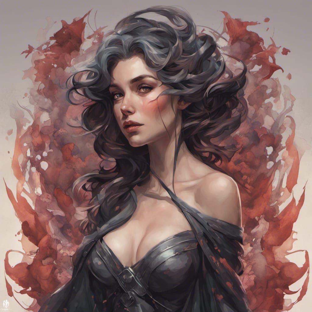 Romantic Portrait with Dynamic Lighting, Trending Art