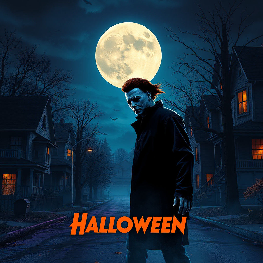 Eerie Halloween Movie Poster Featuring Michael Myers