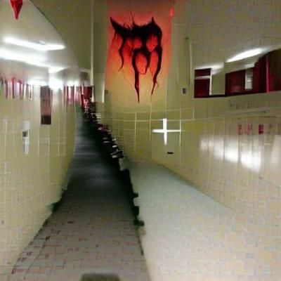 Creepy Demonic School Hallway