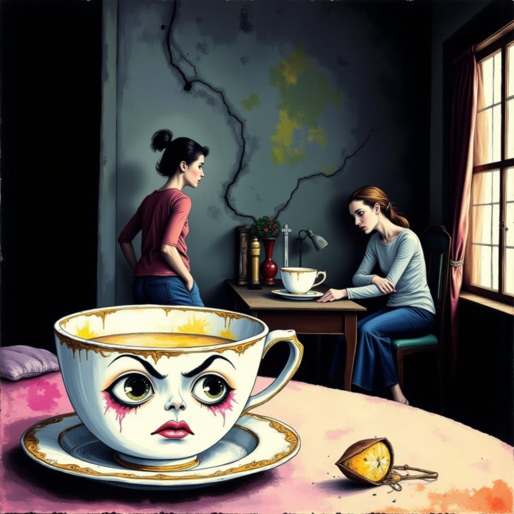 Concerned little teacup