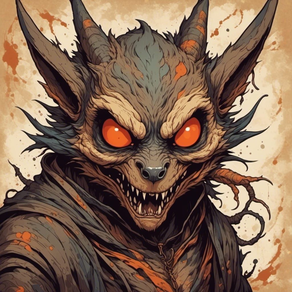 Stylized Image of a Chupacabra Creature