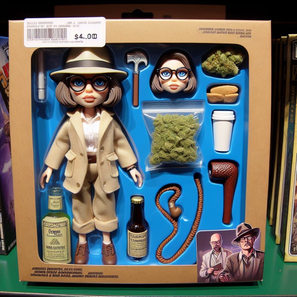 Cartoon Archaeologist Action Figure in Store Packaging