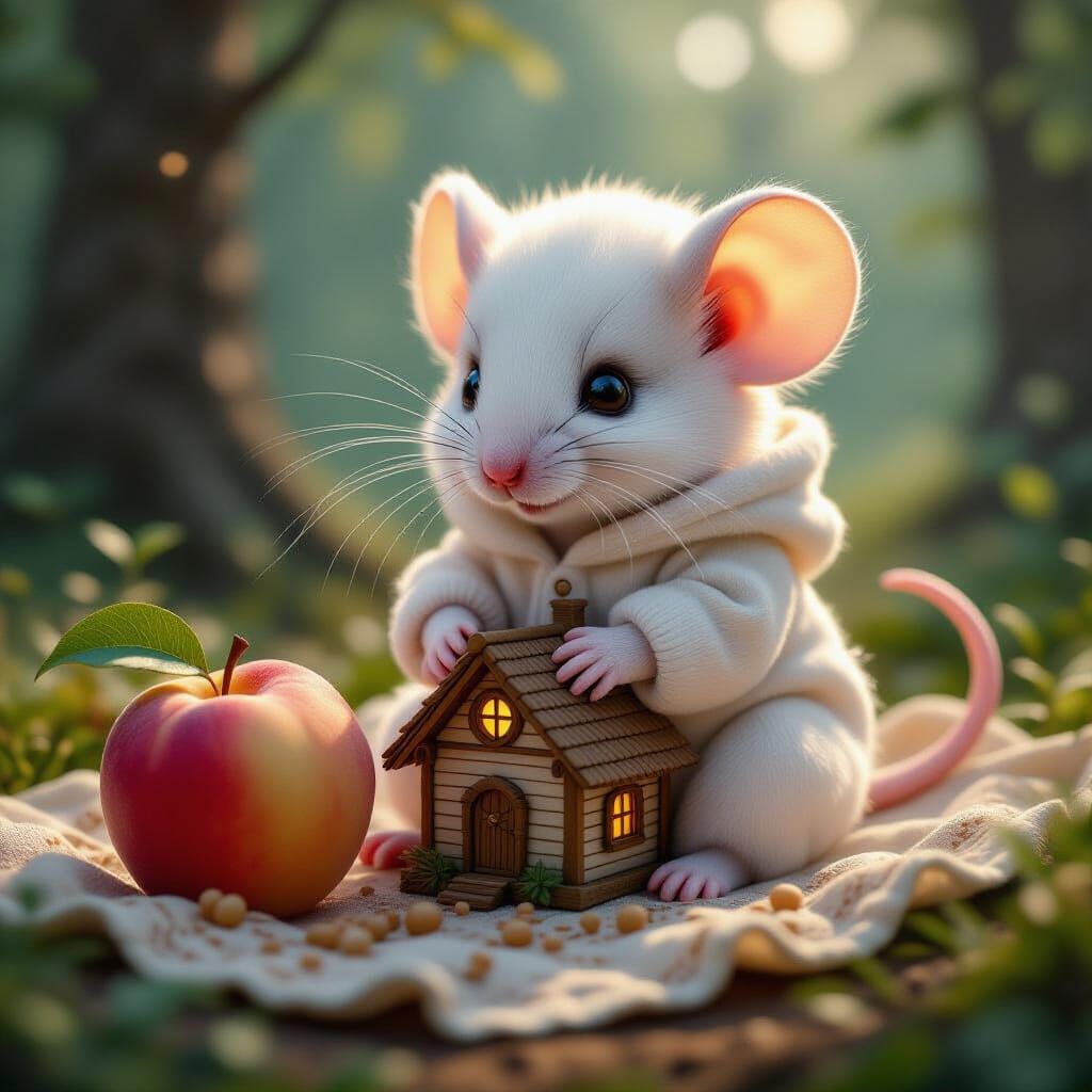 Cute Mouse Builds House in Scandinavian Forest