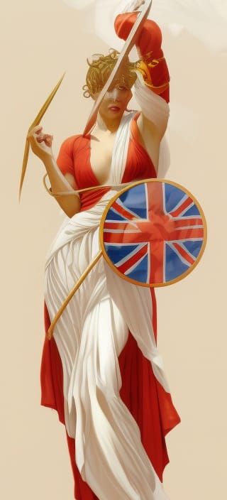 Britannia Goddess in Art Nouveau Style