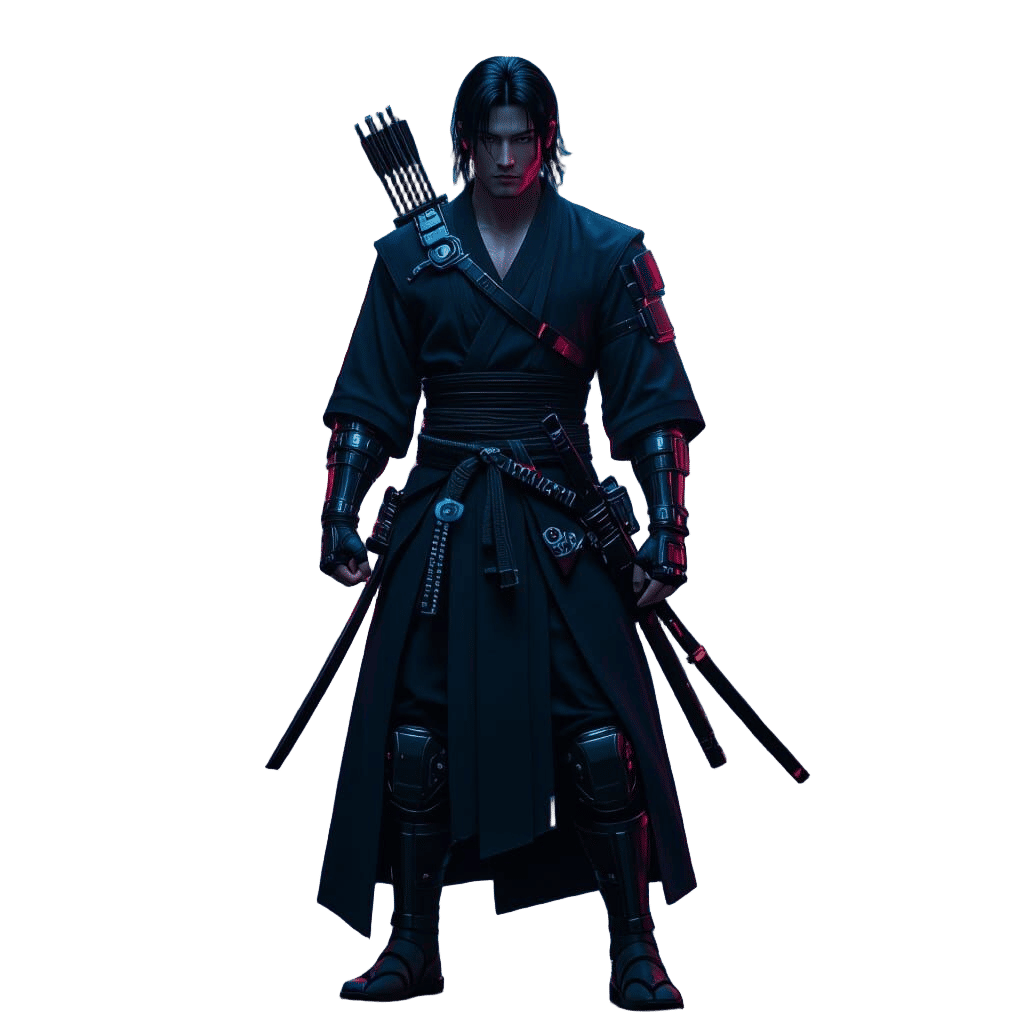 Vietnamese Cyberpunk Martial Artist in Neon Alley