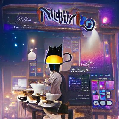 Night Cafe in Impressionist Style
