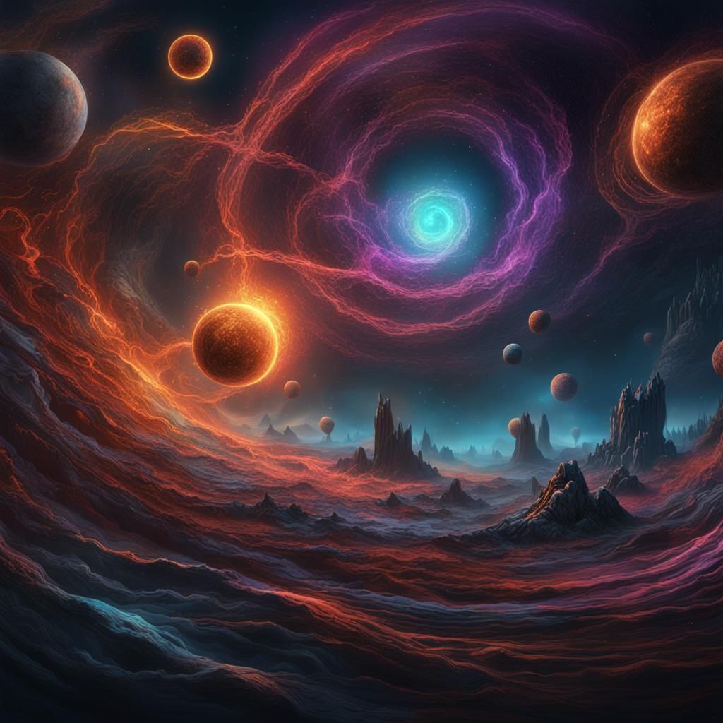 Cosmic Lords of Dread: A Fantastical Matte Painting