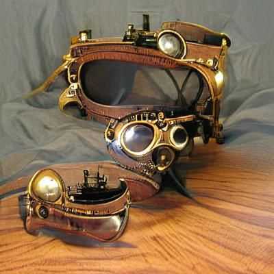Detailed Steampunk Goggles Close-Up