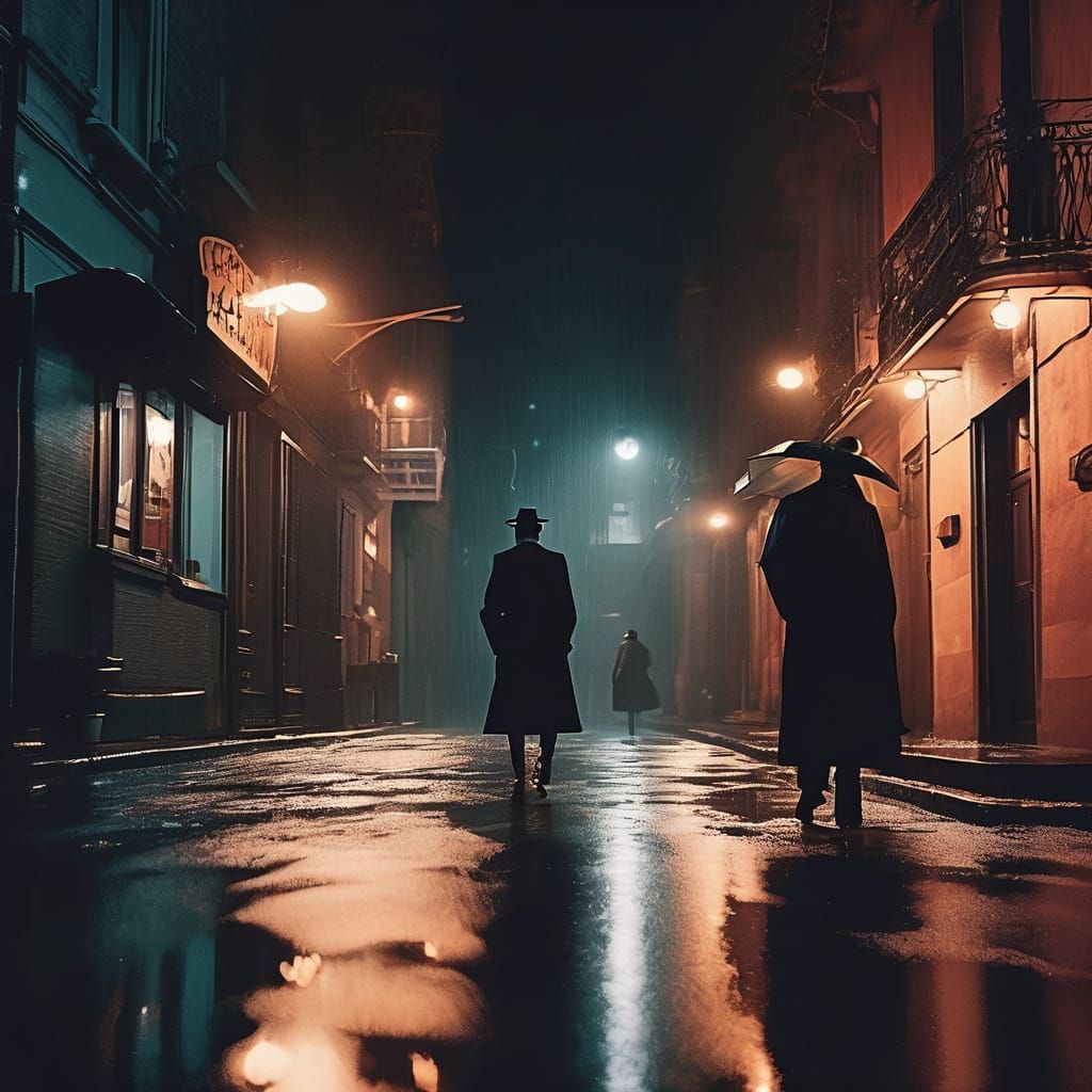 Film Noir City Escape: Spies in Rainy Streets