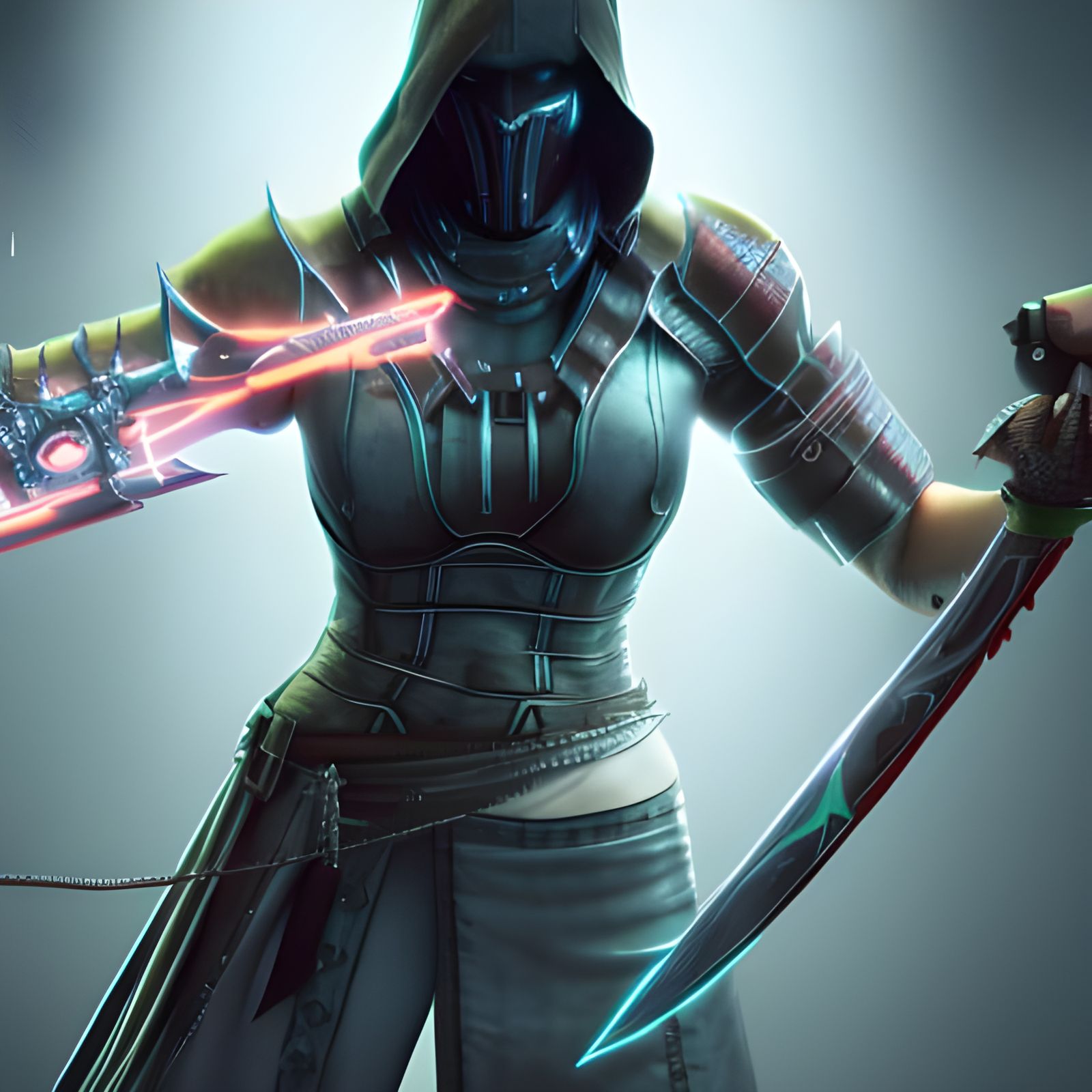 Cybernetic Ninja Assassin with Hyperrealistic Detail