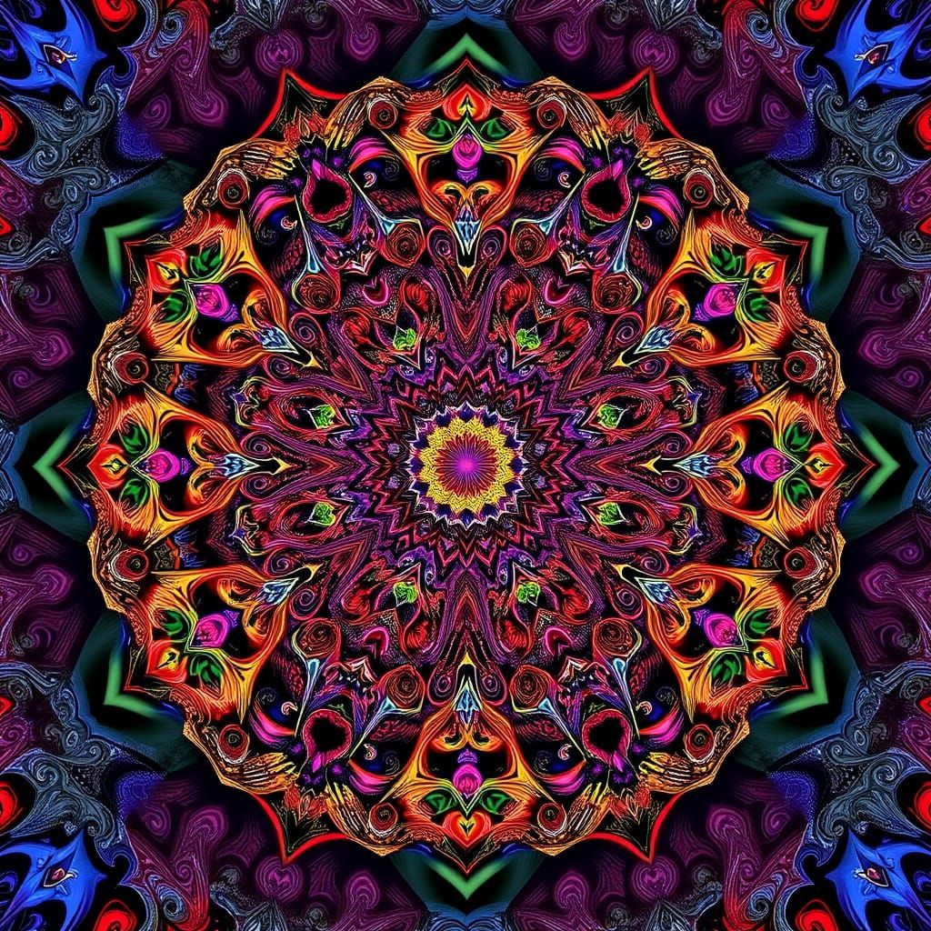 Intricate Mandelbrot Fractal with Vibrant 3D Shading