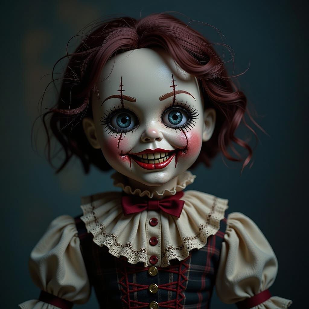 Terrifying Victorian Doll Puppet in Photorealistic Style