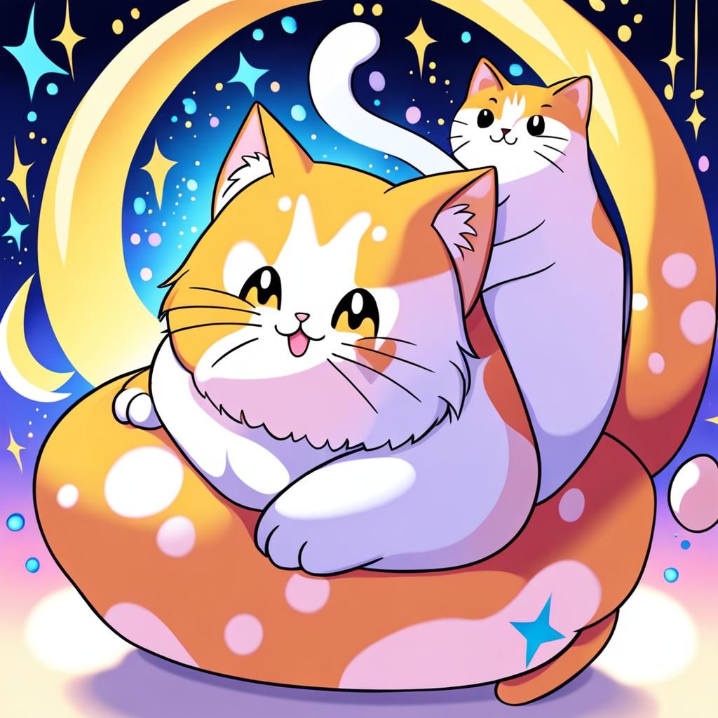 Celestial Calico Cat: Cuddly AI-Generated Art