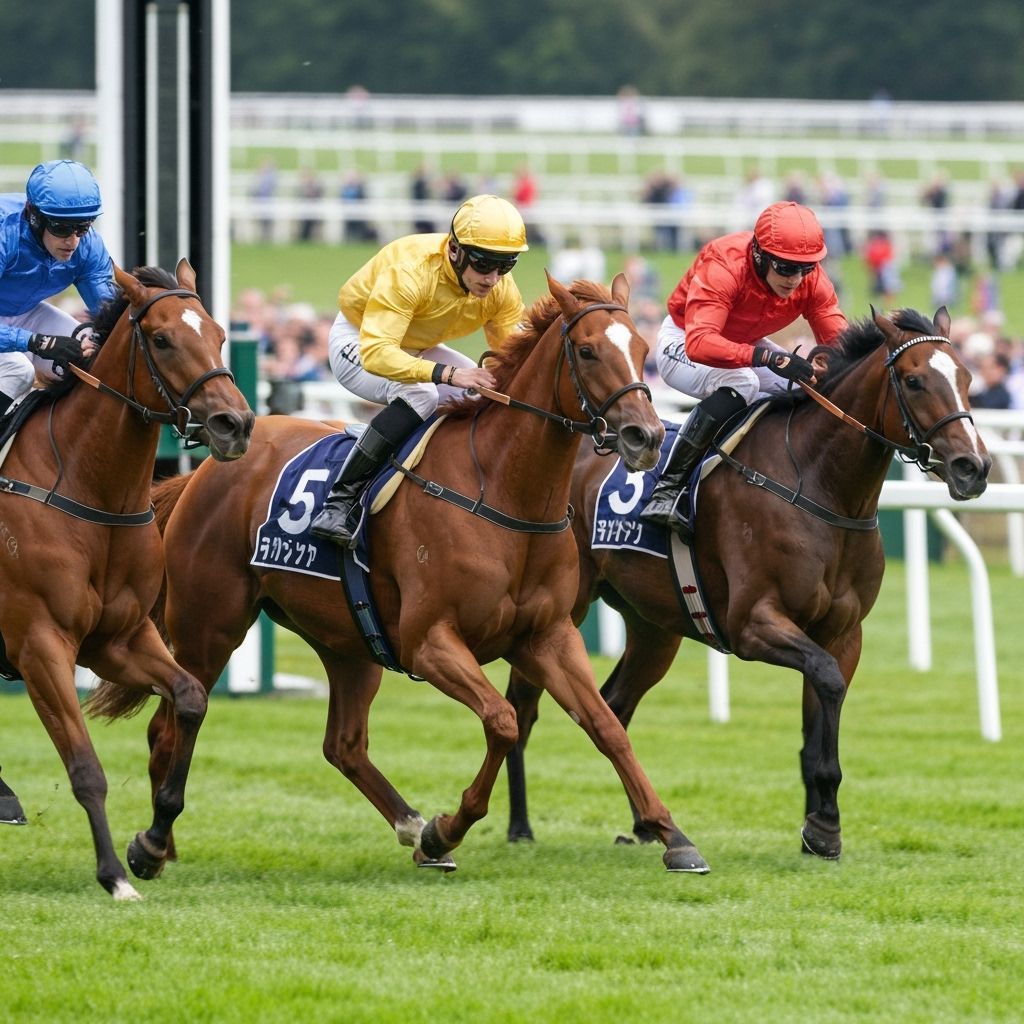 Horses Galloping in a Thrilling Race