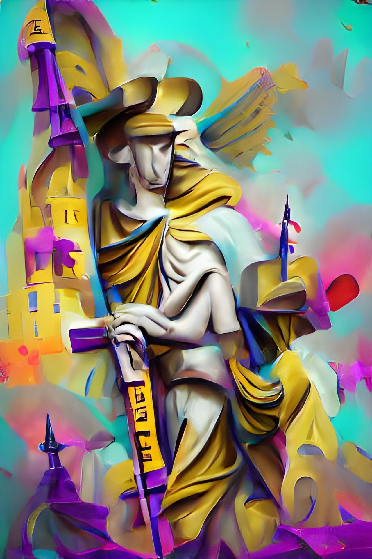 Saint Michel: Fauvist Artstation Painting in Fluxus Style
