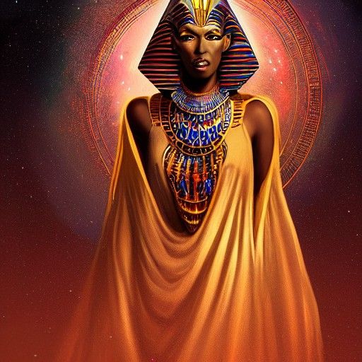 Egyptian Night Goddess in Detailed Digital Painting