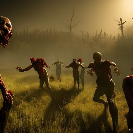 Epic Zombie Horde in 3D Cinematic Style