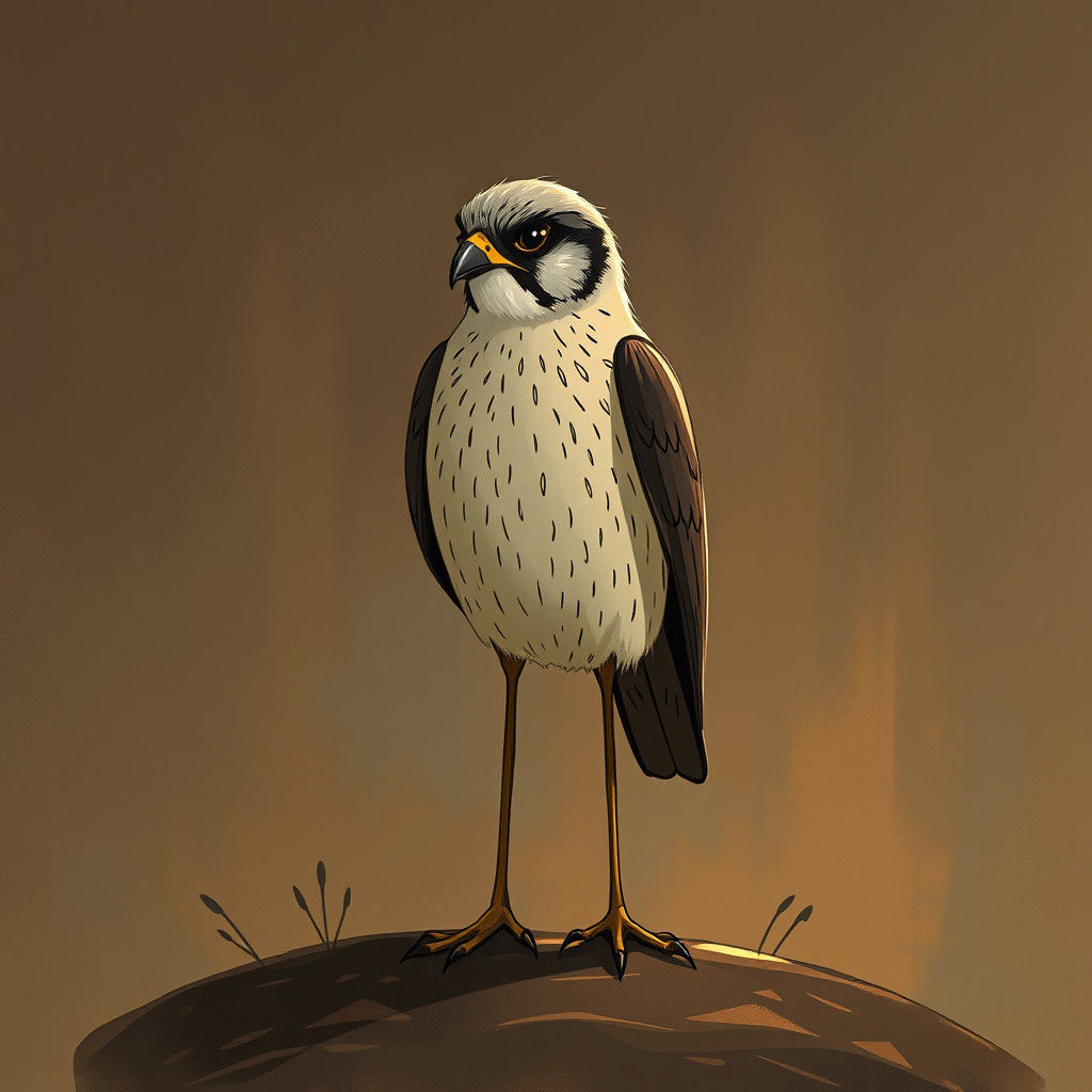 Stylized Falcon in Hand-Drawn Fantasy Concept Art
