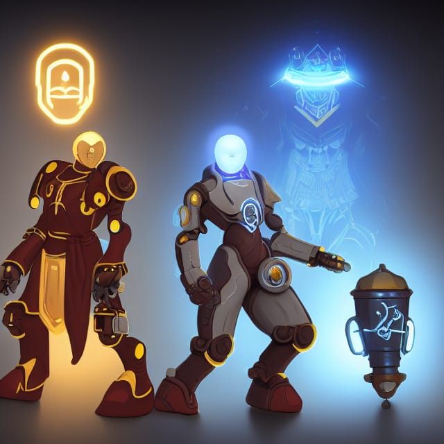 Illuminated Warforged Monk of the Astral Self