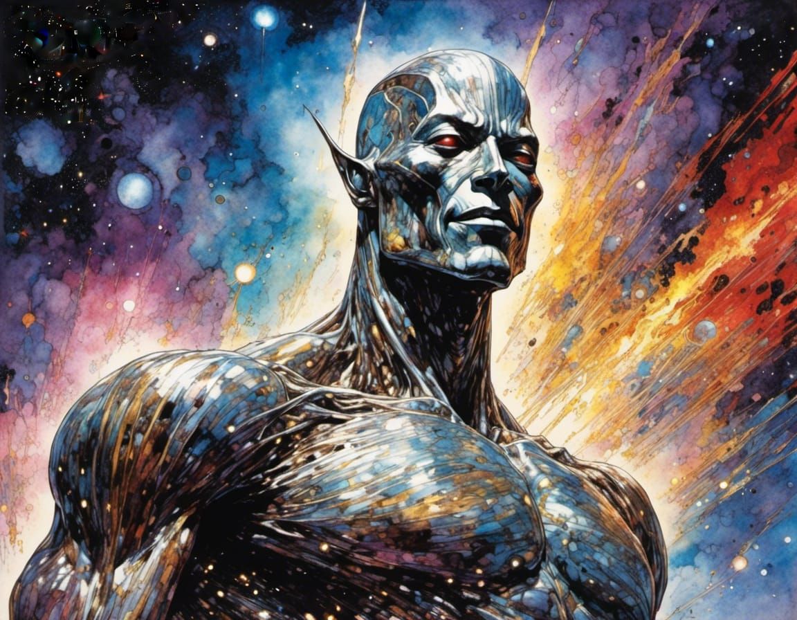 Terry Crews as Silver Surfer in Starry Sky