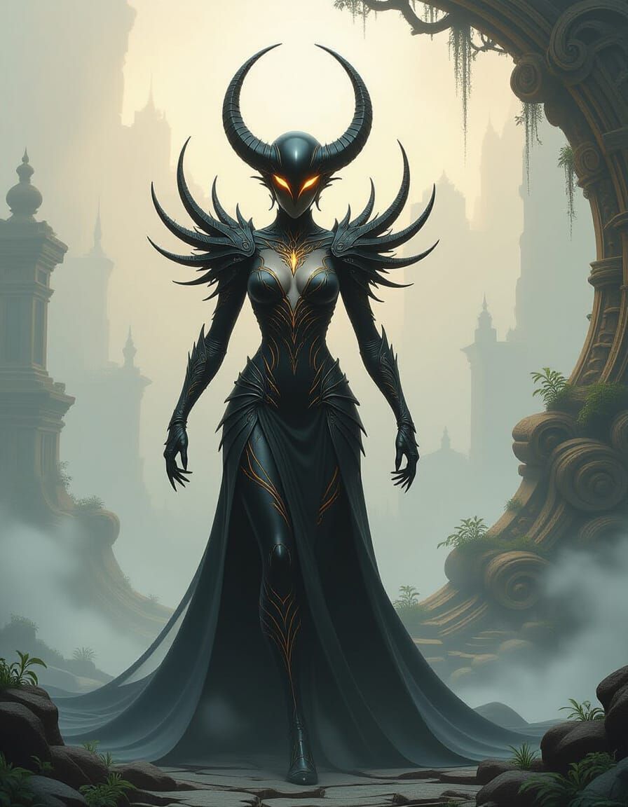 Ladon: Mystical Figure in Dreamy Landscape