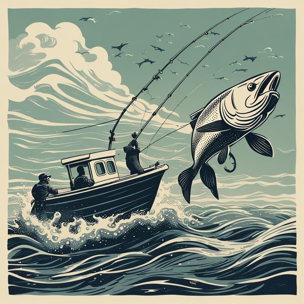 Fishing Boat Reeling in a Big Catch