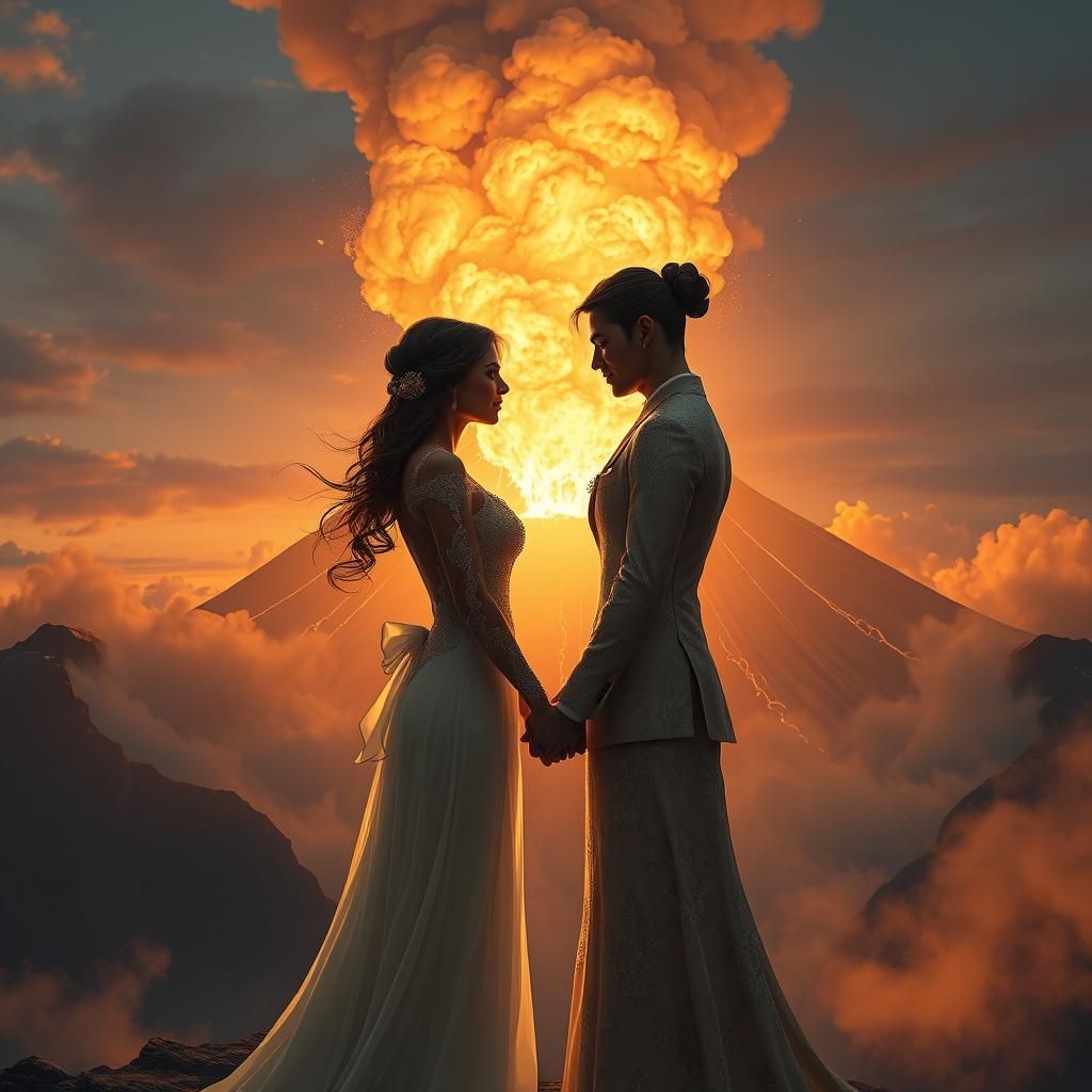 Volcano Eruption of Love: A Matte Painting