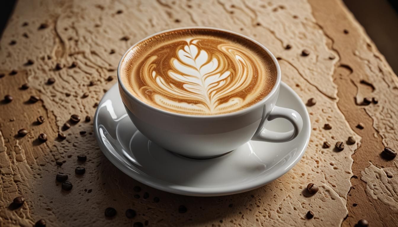 Hyper-Realistic Latte Art: NIGHTCAFE in Coffee Cup