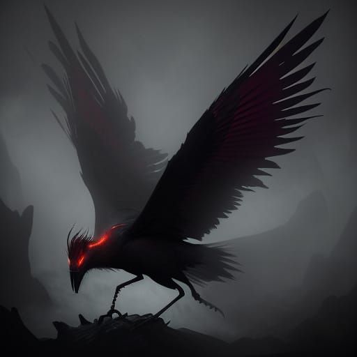 Ethereal Horror Figure in Fiery Red Glow