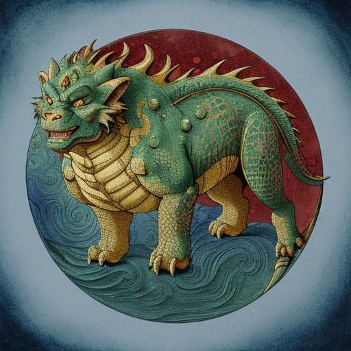 ORNATE Manga mineral pigments, retro warm tones DRAGON GOD, ...