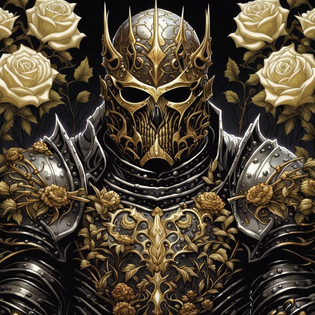 Gothic Undead Knight in Ornate Armor, Dark Fantasy Art