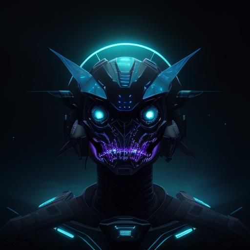 Bioluminescent Angler Fish Spaceship in Neon Colors