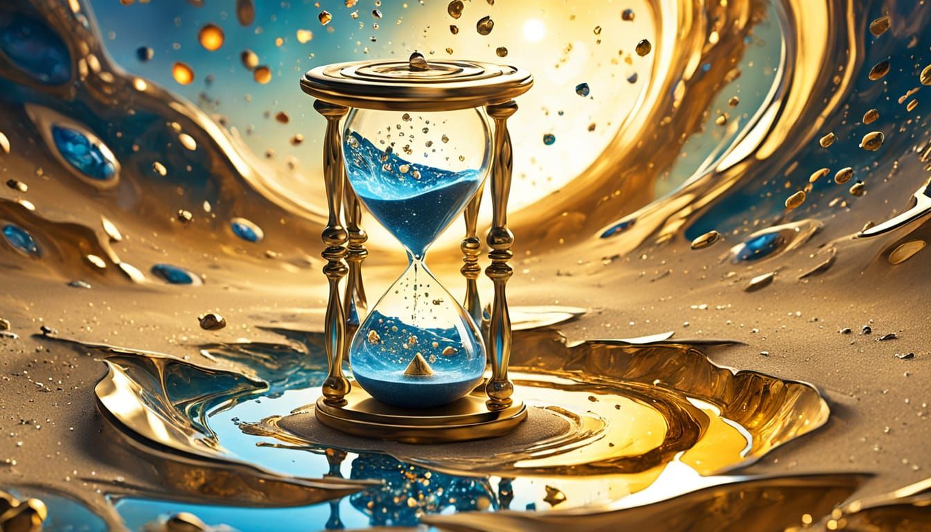 Surreal Liquid Starlight Transforms Hourglass into Vibrant G...