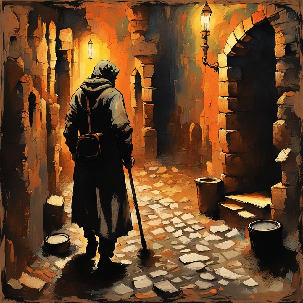 Medieval Distemper in Expressionist Mixed Media