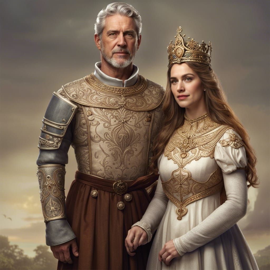 Medieval Queen and King In Love