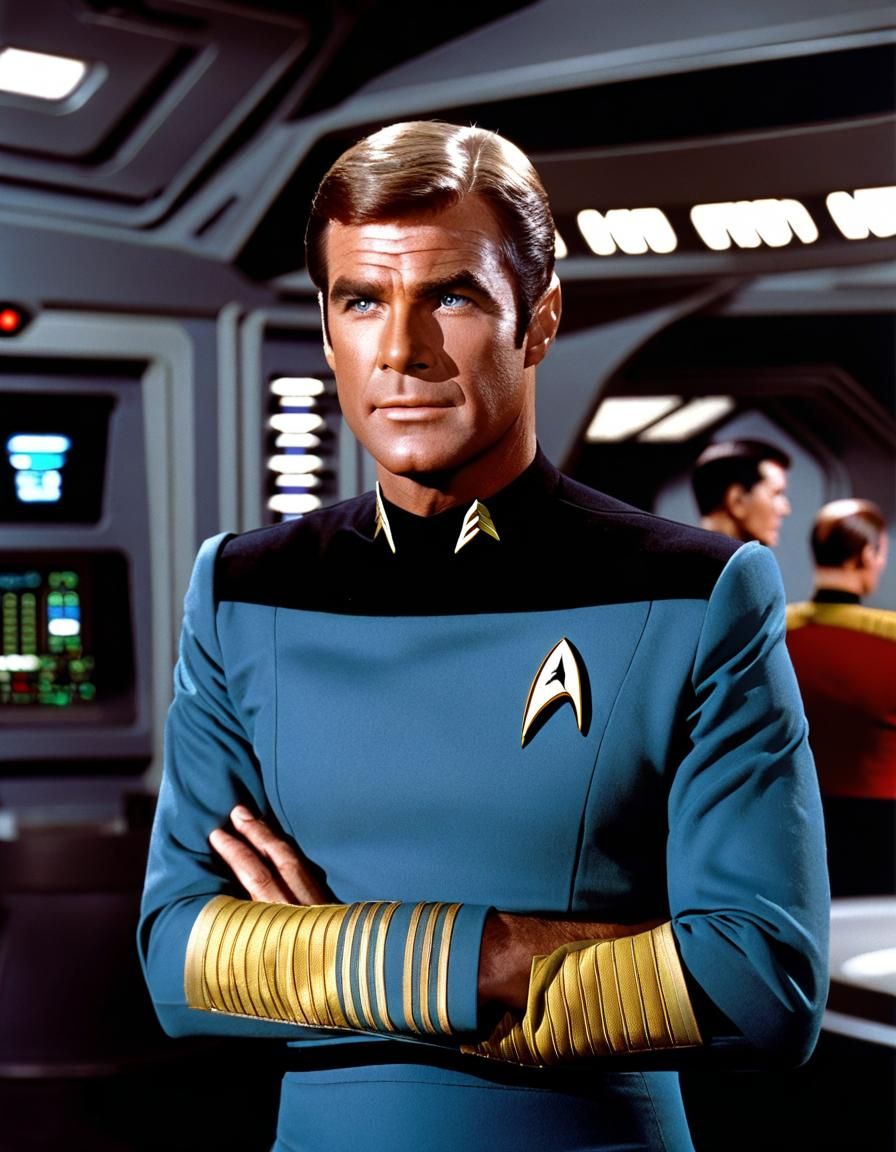 Star Trek Engineering Scene with Figure in Uniform